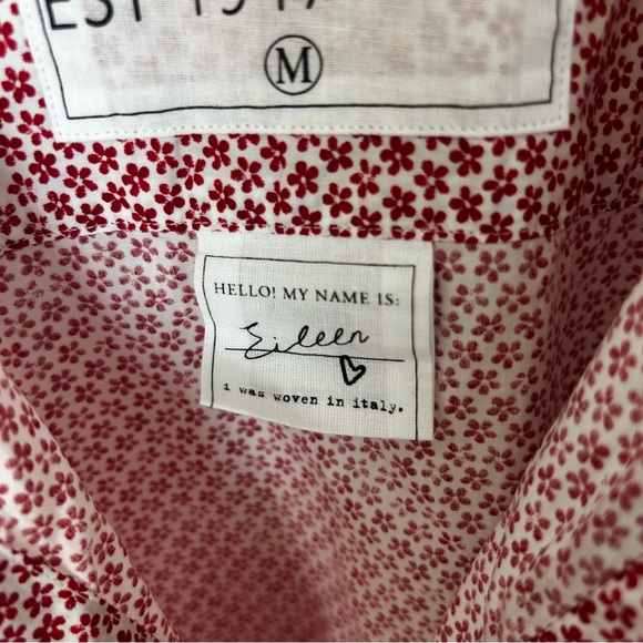 Frank & Eileen Red tiny flowers Patterned women’s Shirt size medium NWT - Picture 6 of 10